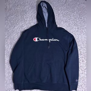 Men’s Champion Hoodie Size XL Color navy blue